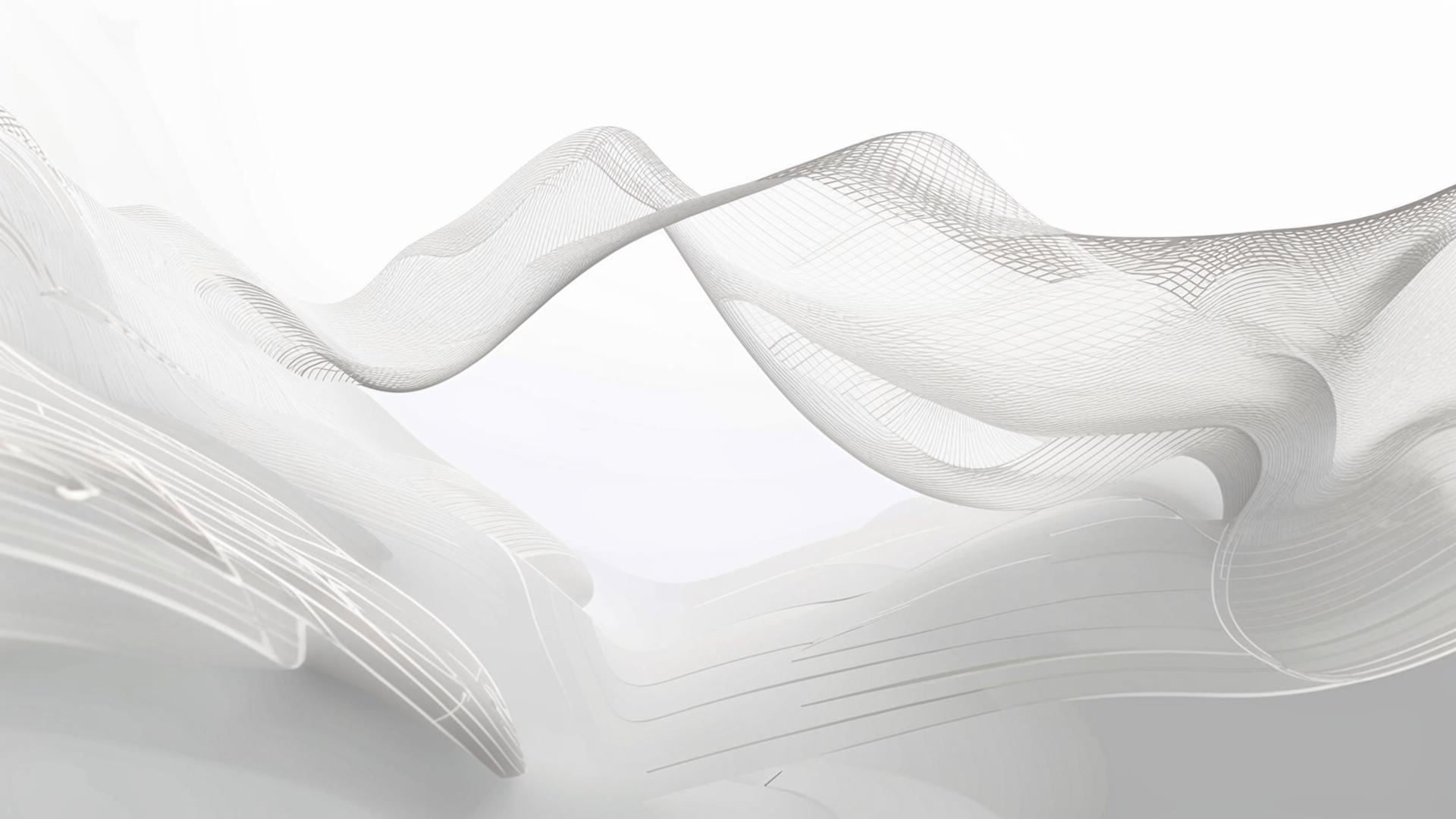 Soft white background with animated mesh lines